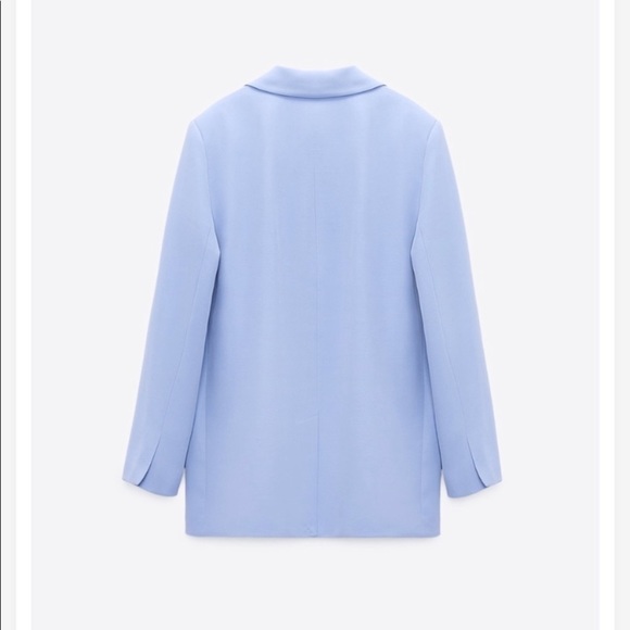 Zara Straight Cut Blazer Bloggers Favorite In Blue XS - Picture 3 of 13